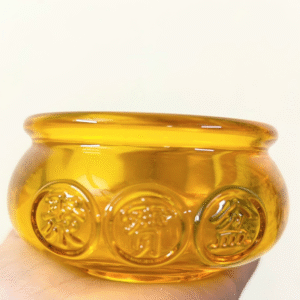 Feng Shui Amber Glass Wealth Bowl