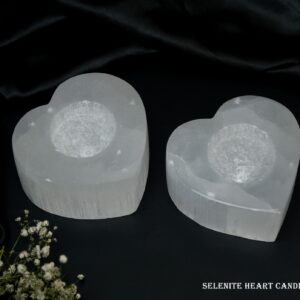 Selenite Heart Candle Holder