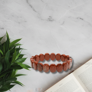 PREMIUM RED JASPER WIDE CUT SHAPE FACETED BRACELET