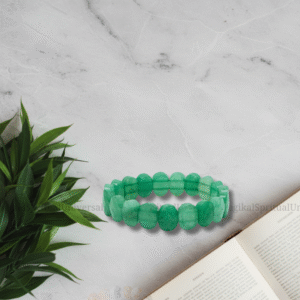 PREMIUM GREEN AVENTURINE WIDE CUT SHAPE FACETED BRACELET