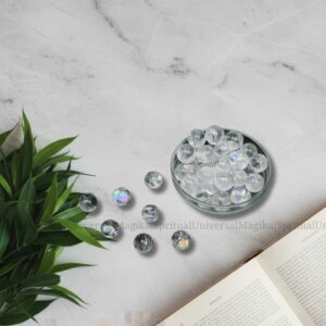 CLEAR QUARTZ SMALL SPHERES WITH RAINBOW AND HIGH CLARITY